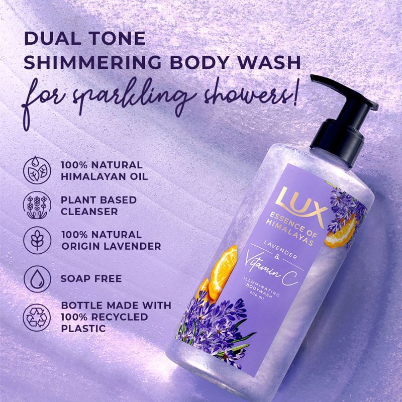 Lux Lavender & Vit C + Rose & Aloevera Shim Body Wash Combo, 2 pieces Buy at Indicrest Image 6