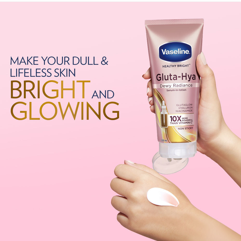 Vaseline Gluta Hya Antioxidant SPF 50 PA+++ Sunscreen, 175ml + Gluta-Hya Dewy Radiance Lotion Bright, 200ml Combo, 2 pieces Buy at Indicrest Image 10