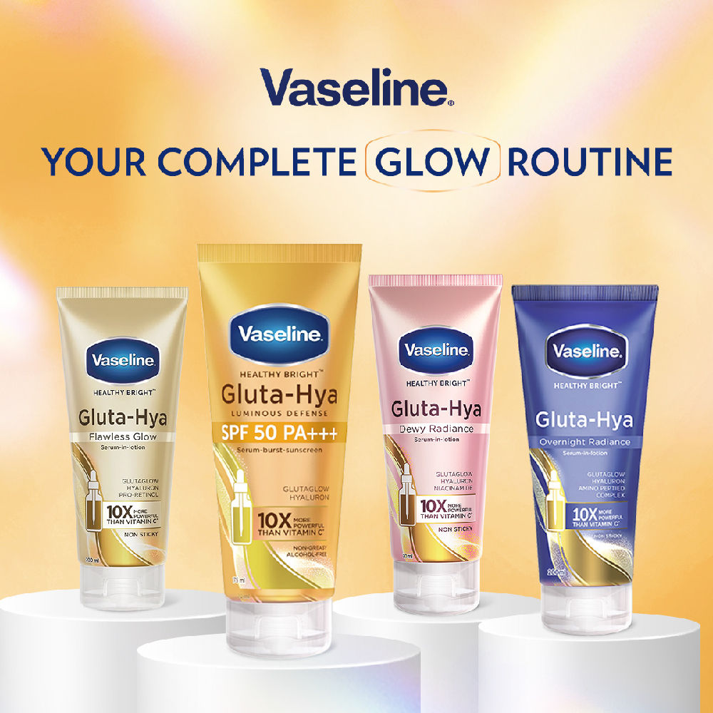 Vaseline Gluta Hya Antioxidant SPF 50 PA+++ Sunscreen, 175ml + Gluta-Hya Dewy Radiance Lotion Bright, 200ml Combo, 2 pieces Buy at Indicrest Image 11