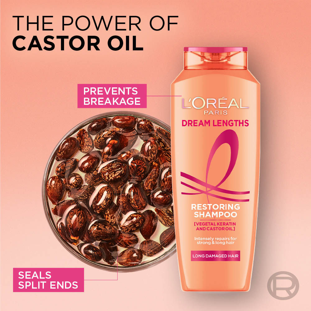 L'Oreal Paris Dream Lengths Restoring Shampoo For Long Damaged Hair, 180ml Buy at Indicrest Image 4