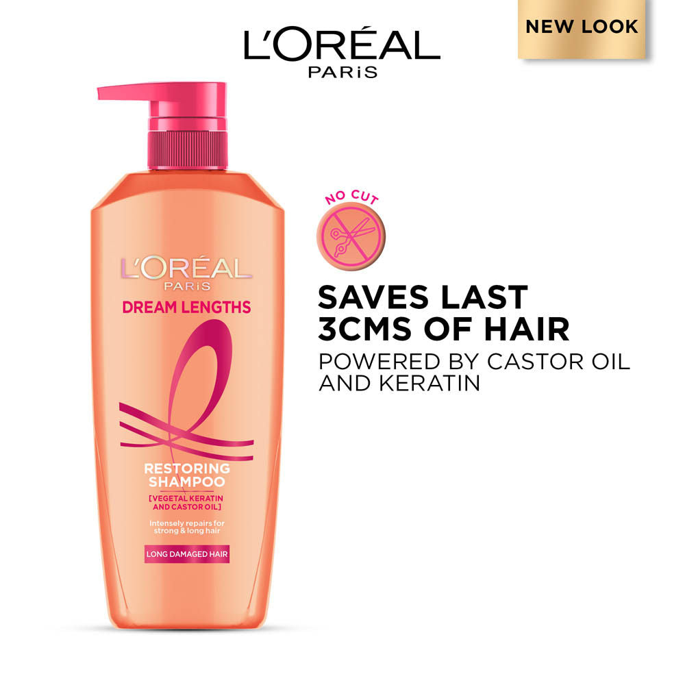 L'Oreal Paris Dream Lengths Restoring Shampoo For Long Damaged Hair, 650ml Buy at Indicrest