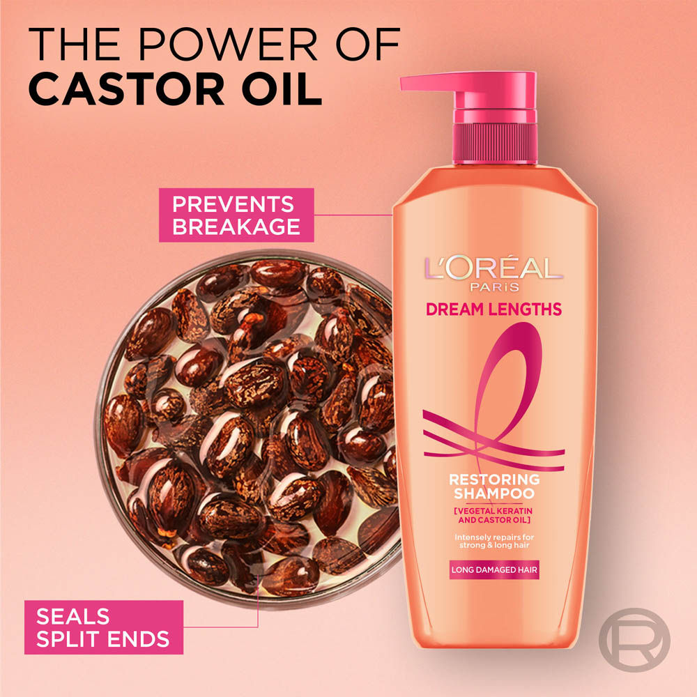 L'Oreal Paris Dream Lengths Restoring Shampoo For Long Damaged Hair, 650ml Buy at Indicrest Image 4