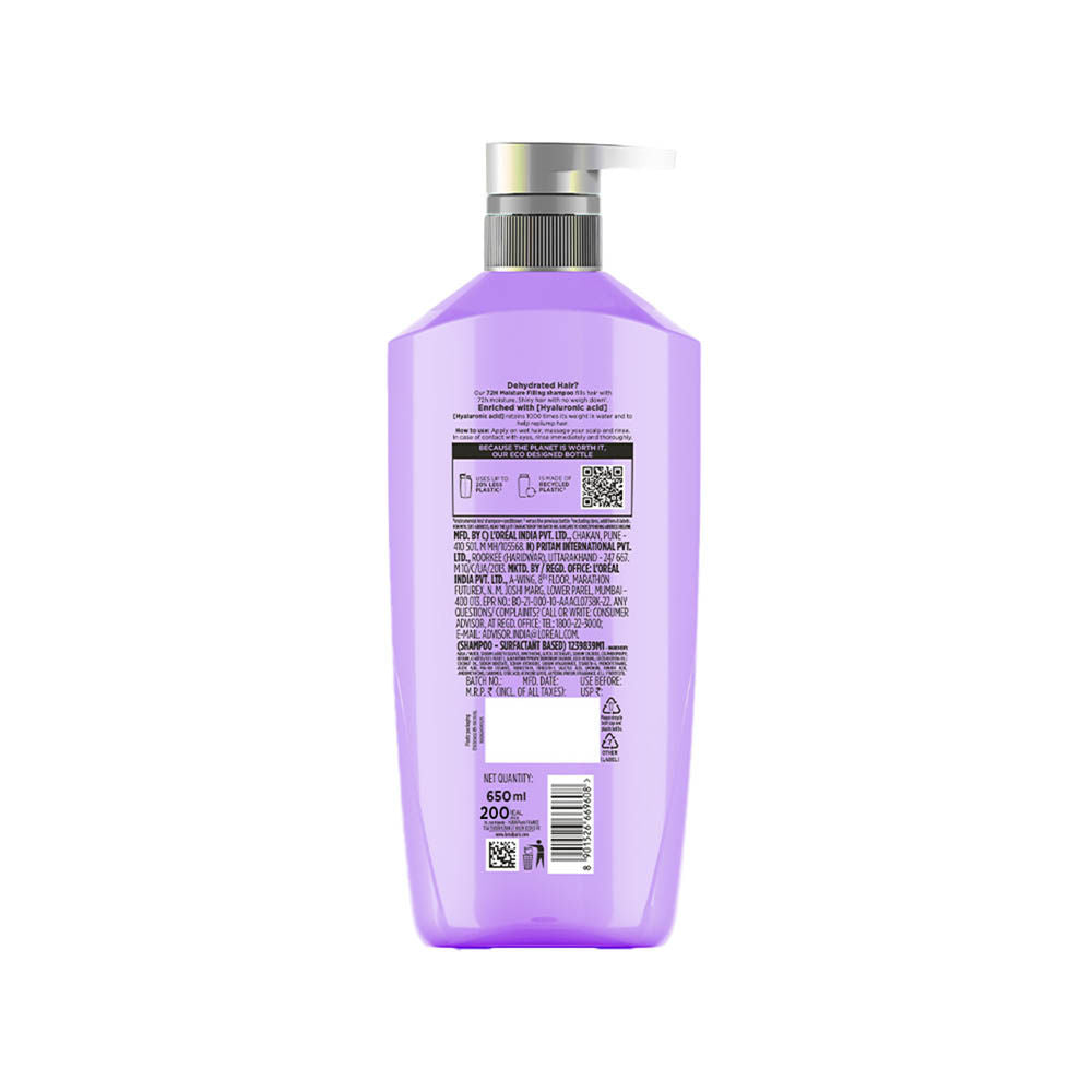 L'Oreal Paris Hyaluron Moisture Anti-frizz Shampoo With Hyaluronic Acid for 72 HR Hydrated Hair, 650ml Buy at Indicrest Image 13