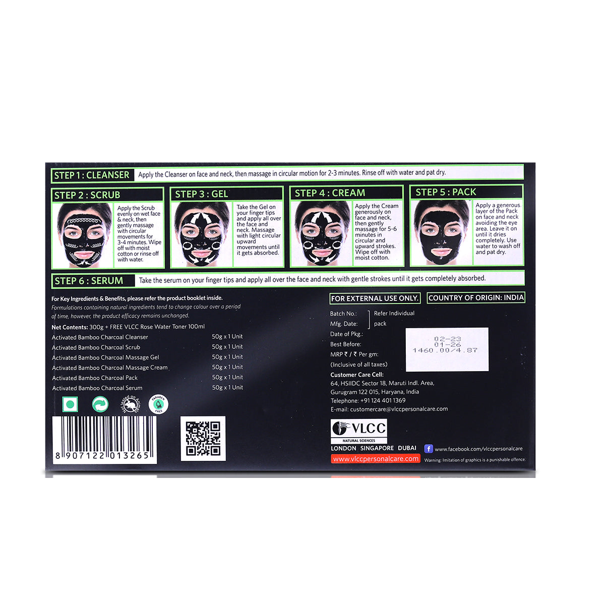 VLCC Activated Bamboo Charcoal Facial Kit with FREE Rose Water Toner - 400 g - Image 7 - Buy from Indicrest