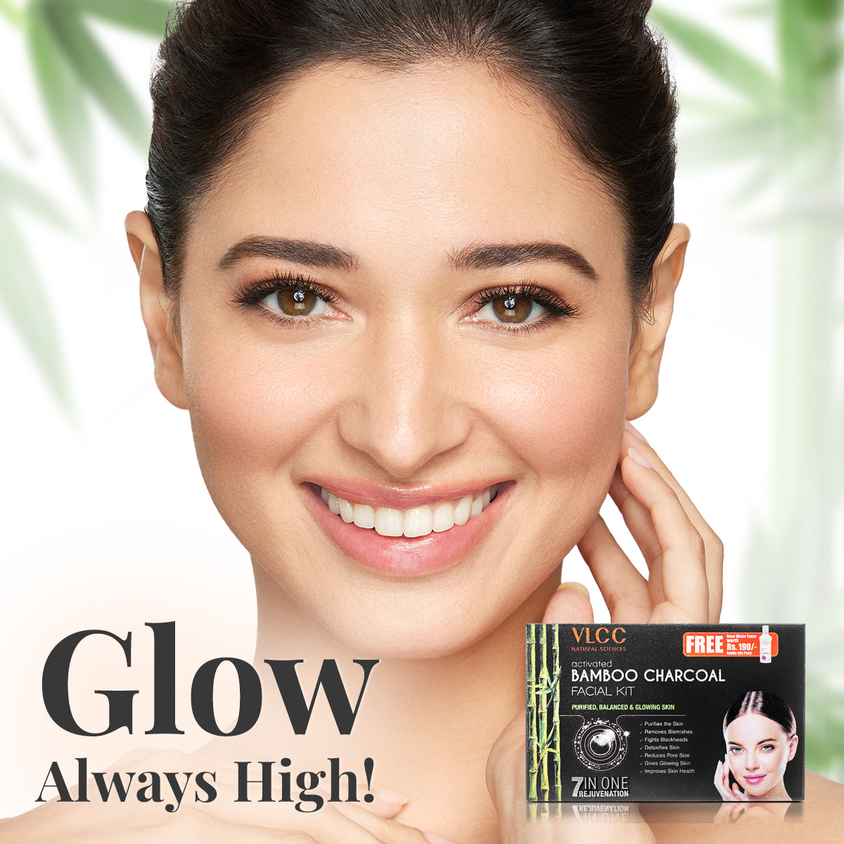 VLCC Activated Bamboo Charcoal Facial Kit with FREE Rose Water Toner - 400 g - Image 3 - Buy from Indicrest