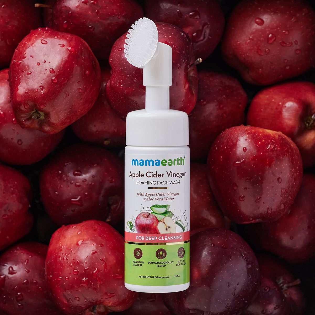 Mamaearth Apple Cider Vinegar Foaming Face Wash with Apple Cider Vinegar and Aloe Vera Water for Deep Cleansing, 150ml - Image 2 - Buy from Indicrest