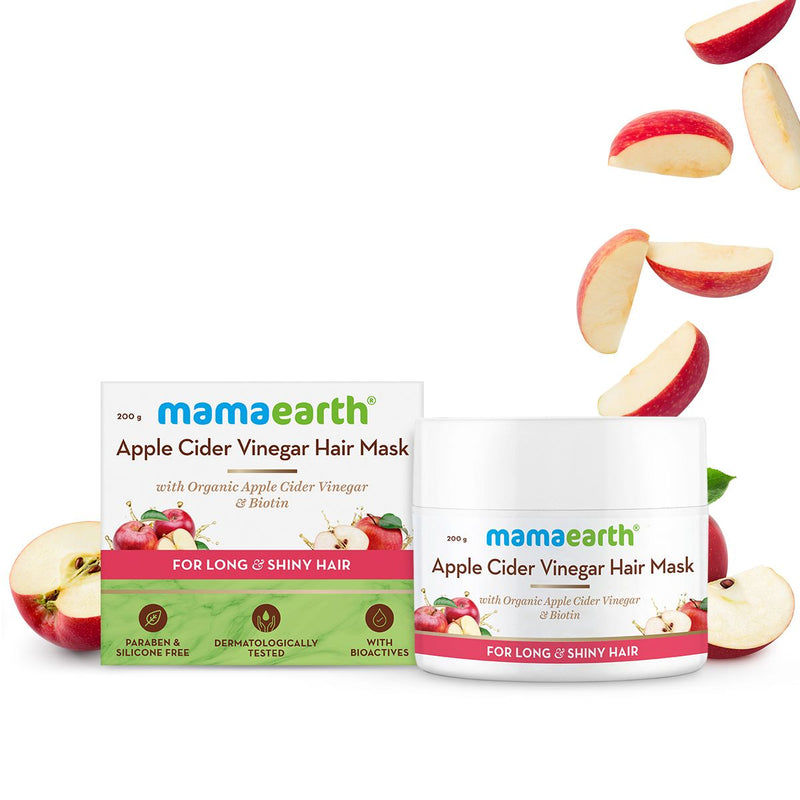 Mamaearth Apple Cider Vinegar Hair Mask with Organic Apple Cider Vinegar and Biotin for Long and Shiny Hair, 200g - Buy from Indicrest