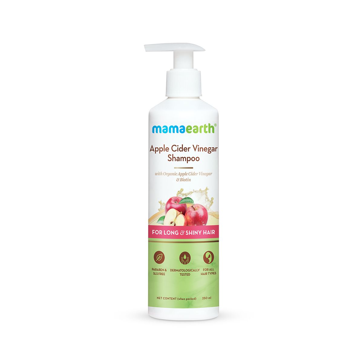 Mamaearth Apple Cider Vinegar Shampoo with Organic Apple Cider Vinegar and Biotin for Long and Shiny Hair, 250ml - Image 8 - Buy from Indicrest