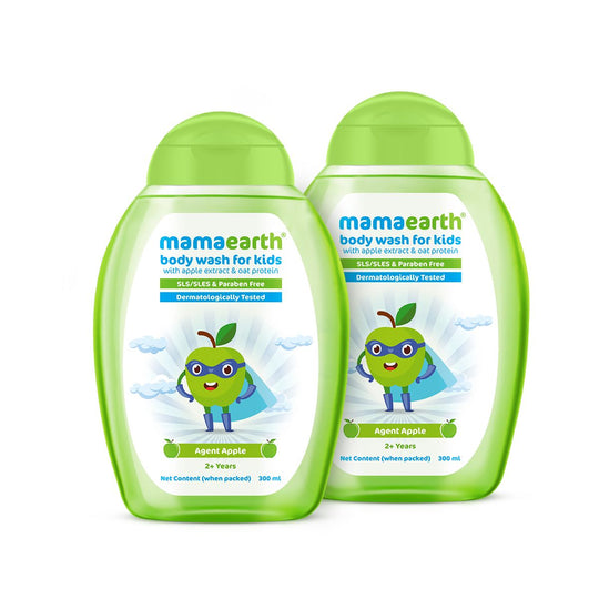 Mamaearth Agent Apple Body Wash for Kids with Apple & Oat Protein, Pack of 2 X 300ml - Buy from Indicrest
