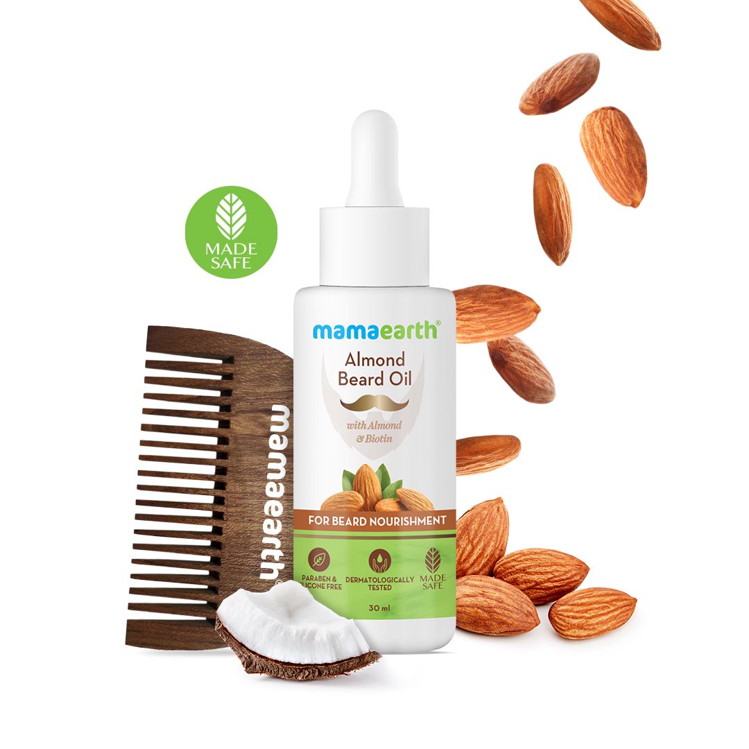 Mamaearth Almond Beard Oil with Almond & Biotin For Beard Nourishment, 30ml - Buy from Indicrest