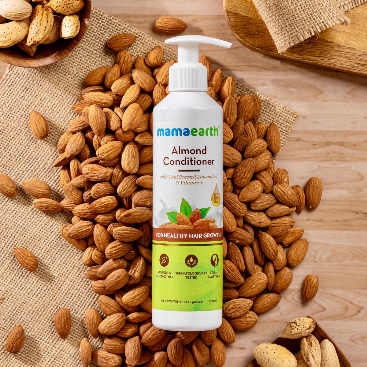 Mamaearth Almond Conditioner with Almond Oil & Vitamin E for Healthy Hair Growth, 250ml - Image 2 - Buy from Indicrest