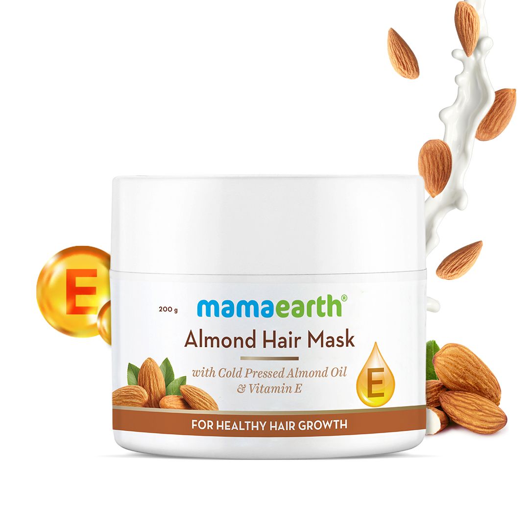 Mamaearth Almond Hair Mask with Cold Pressed Almond Oil & Vitamin E for Healthy Hair Growth, 200g - Buy from Indicrest