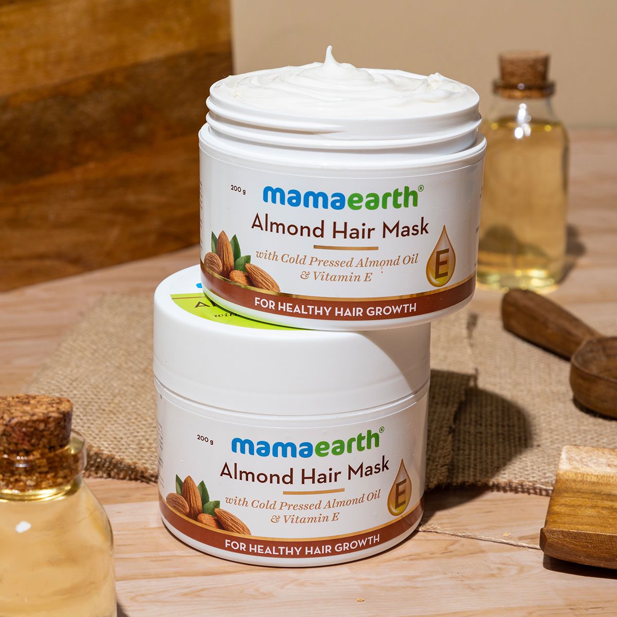 Mamaearth Almond Hair Mask with Cold Pressed Almond Oil & Vitamin E for Healthy Hair Growth, 200g - Image 2 - Buy from Indicrest