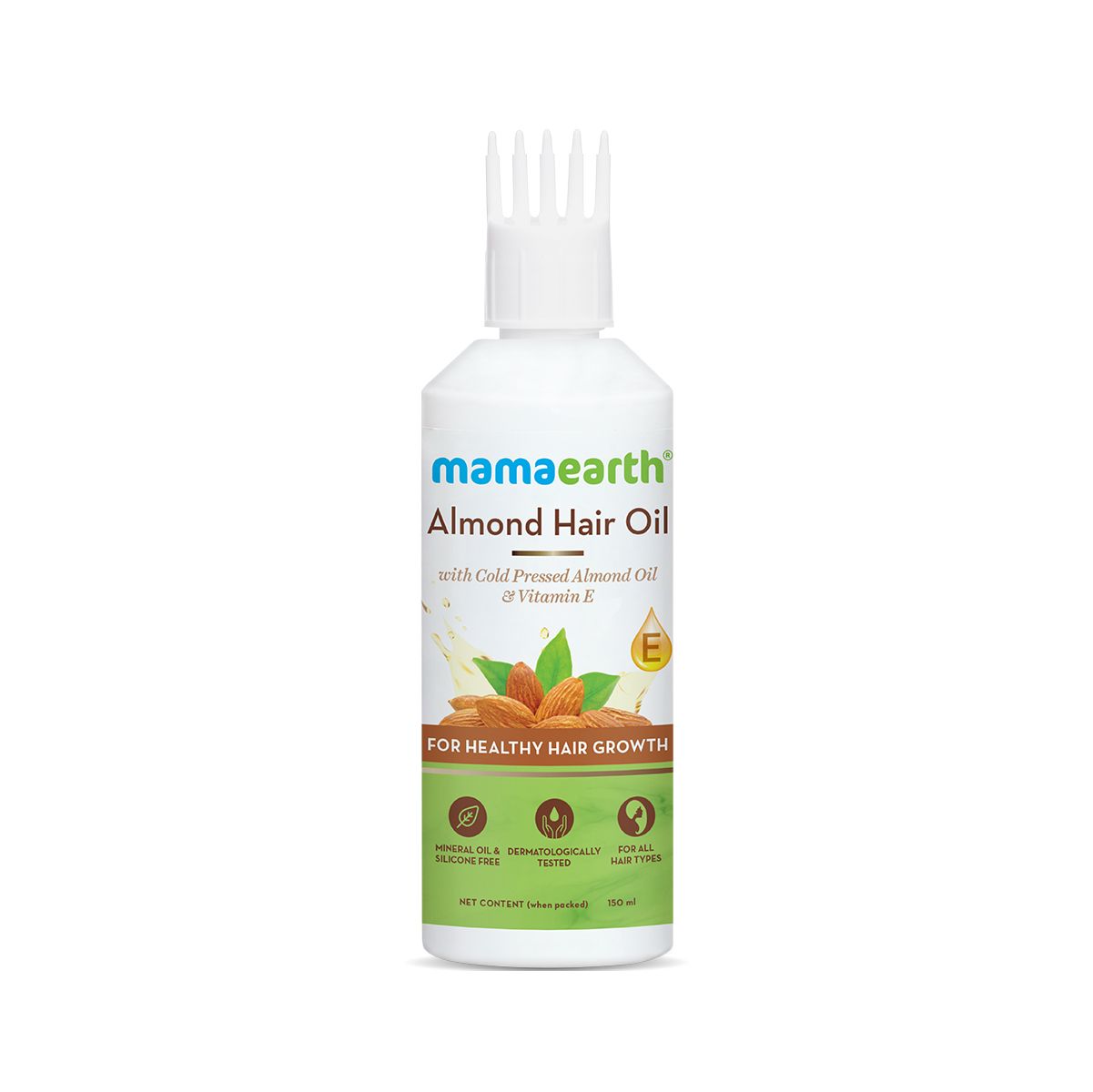 Mamaearth Almond Hair Oil with Cold Pressed Almond Oil & Vitamin E for Healthy Hair Growth, 150ml - Image 8 - Buy from Indicrest