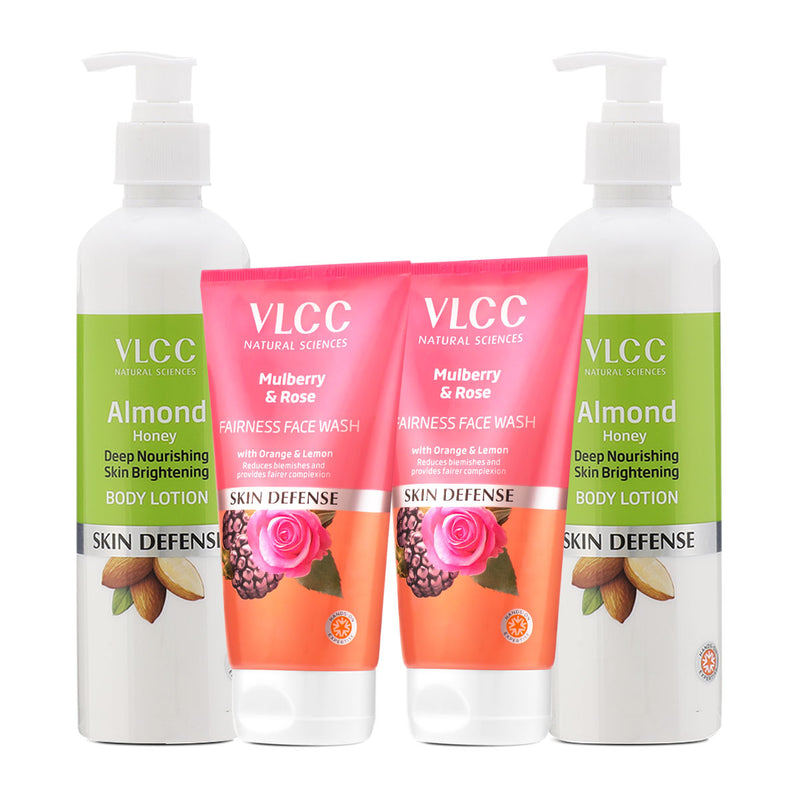 VLCC Almond Honey Skin Brightening Body Lotion and Mulberry and Rose Facewash - Buy from Indicrest