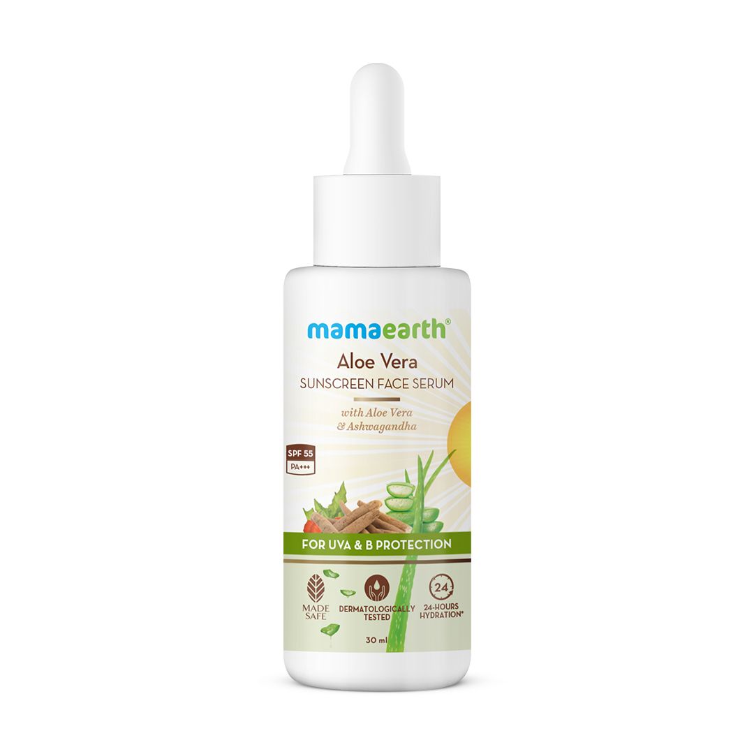 Mamaearth Aloe Vera Sunscreen Face Serum with Aloe Vera & Ashwagandha for UVA & B Protection, 30ml - Image 10 - Buy from Indicrest