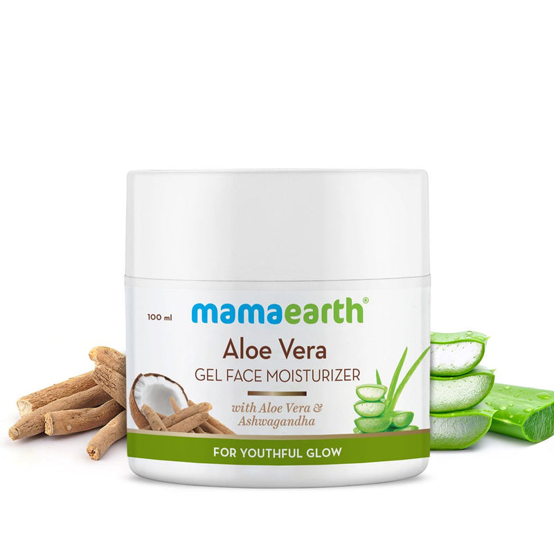 Mamaearth Aloe Vera Gel Moisturizer with Aloe Vera & Ashwagandha for a Youthful Glow, 100g - Buy from Indicrest