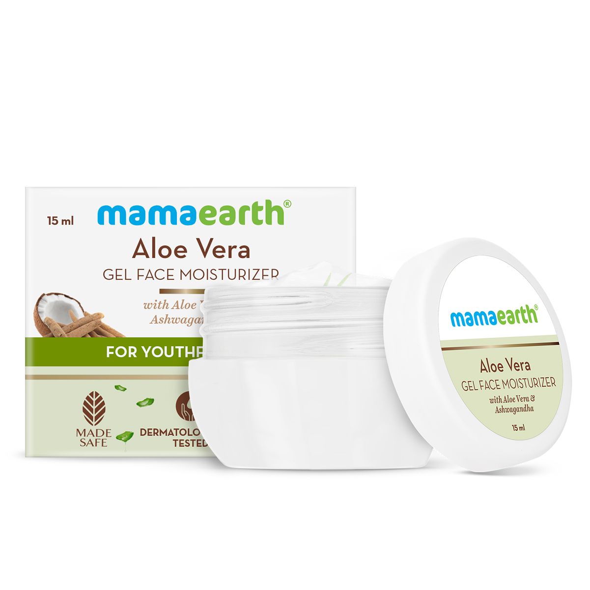 Mamaearth Aloe Vera Gel Face Moisturizer with Aloe Vera & Ashwagandha for a Youthful Glow, 15g - Image 8 - Buy from Indicrest
