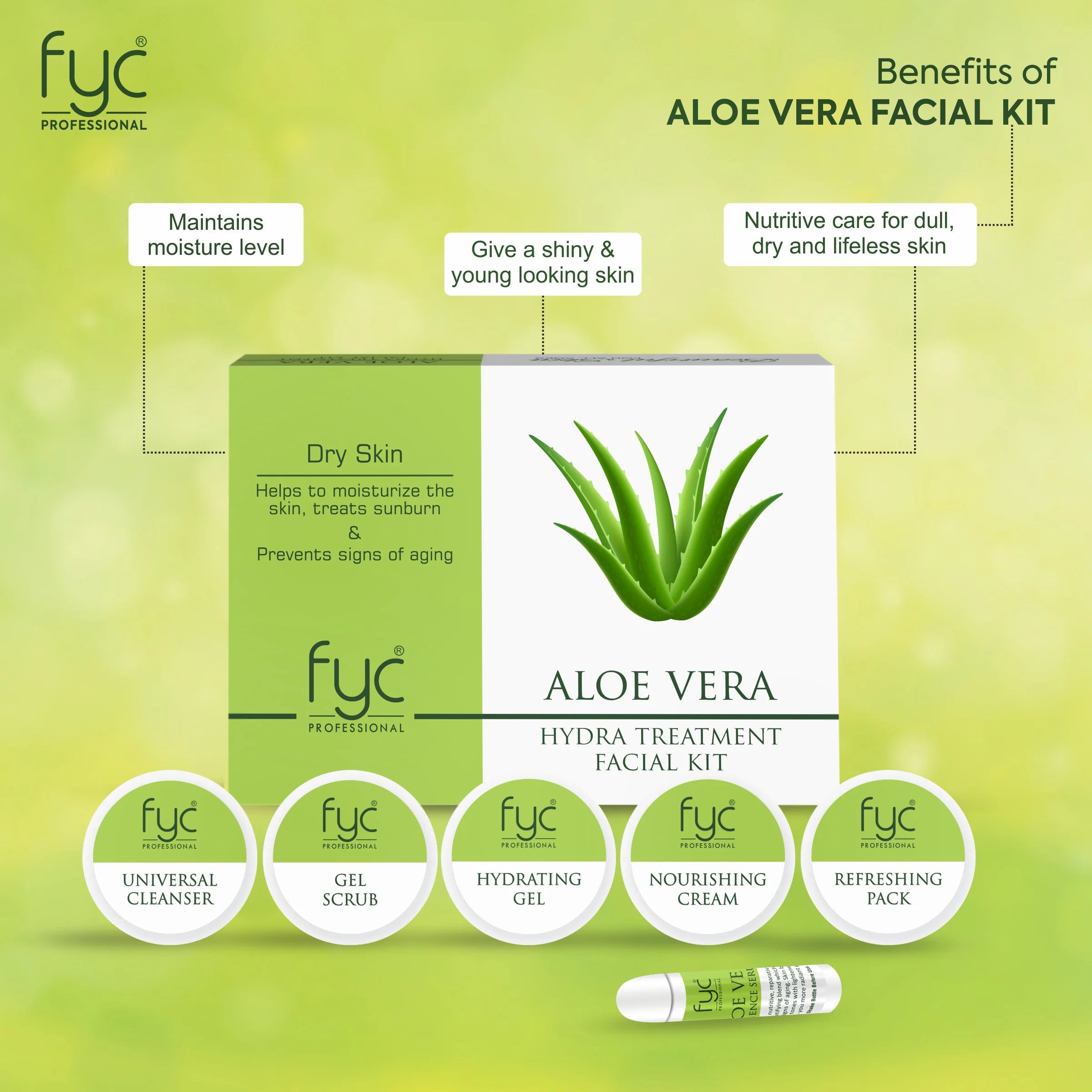 fyc-professional-aloe-vera-facial-kit-hydrating-skincare-set-for-glowing-soothing-results-set-of-5-260g - Image 3 - Buy from Indicrest