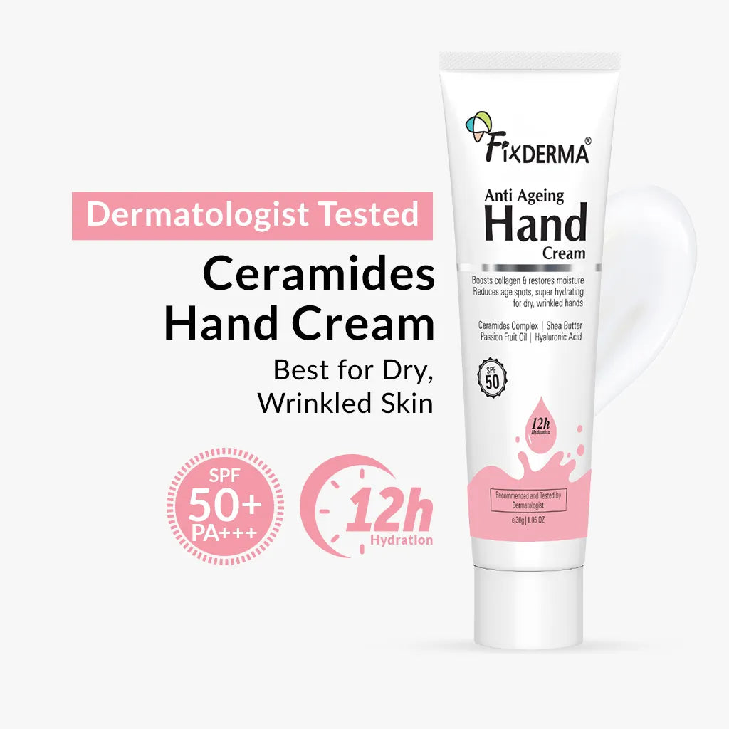 Fixderma Anti Ageing Hand Cream | For Dry, Wrinkled Hands With SPF 50, 30g - Buy from Indicrest