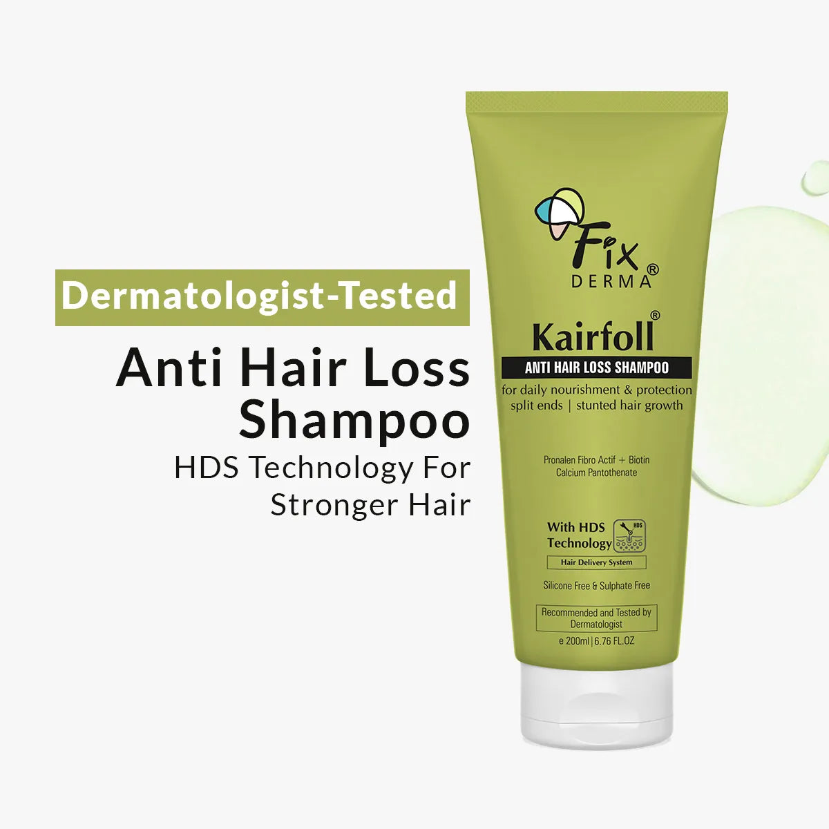 Fixderma Kairfoll Anti Hair Loss Shampoo | Vital Amino Acids to Revitalize and Promote Hair Growth, 200ml - Buy from Indicrest