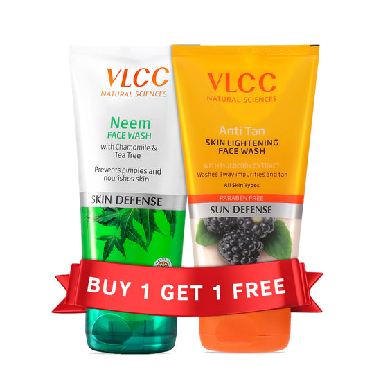 VLCC Neem Face Wash and Anti Tan Face Wash - with Buy One Get One - 300 ml - Buy from Indicrest