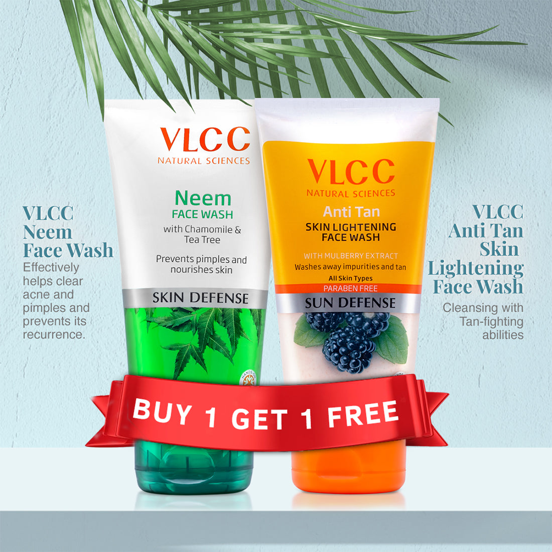 VLCC Neem Face Wash and Anti Tan Face Wash - with Buy One Get One - 300 ml - Image 2 - Buy from Indicrest