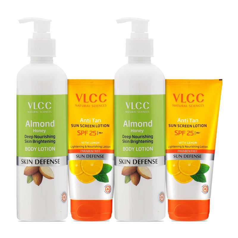 VLCC Anti Tan Sun Screen Lotion SPF 25 and Almond Honey Skin Brightening Body Lotion - Buy from Indicrest