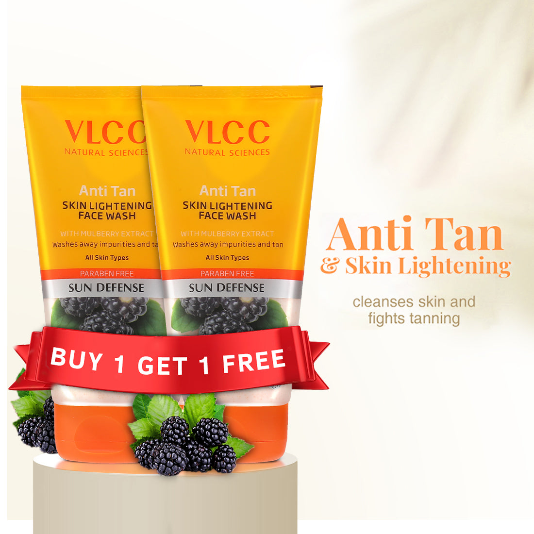 VLCC Anti Tan Skin Lightening Face Wash and Vitamin C Night Serum - Image 3 - Buy from Indicrest