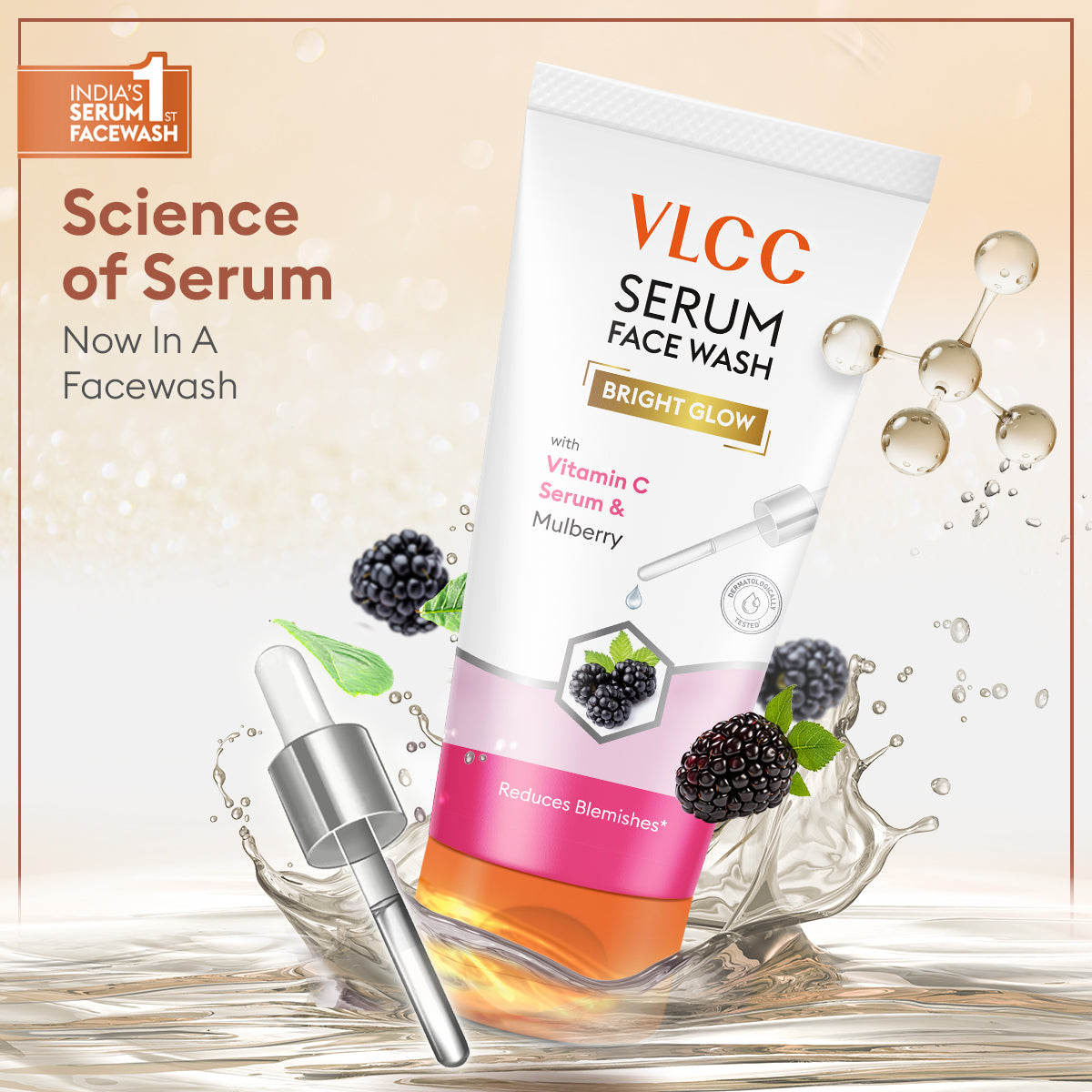 VLCC Anti Tan Facial Kit and Bright Glow Serum Facewash with Vitamin C and Mullberry Combo - Image 2 - Buy from Indicrest