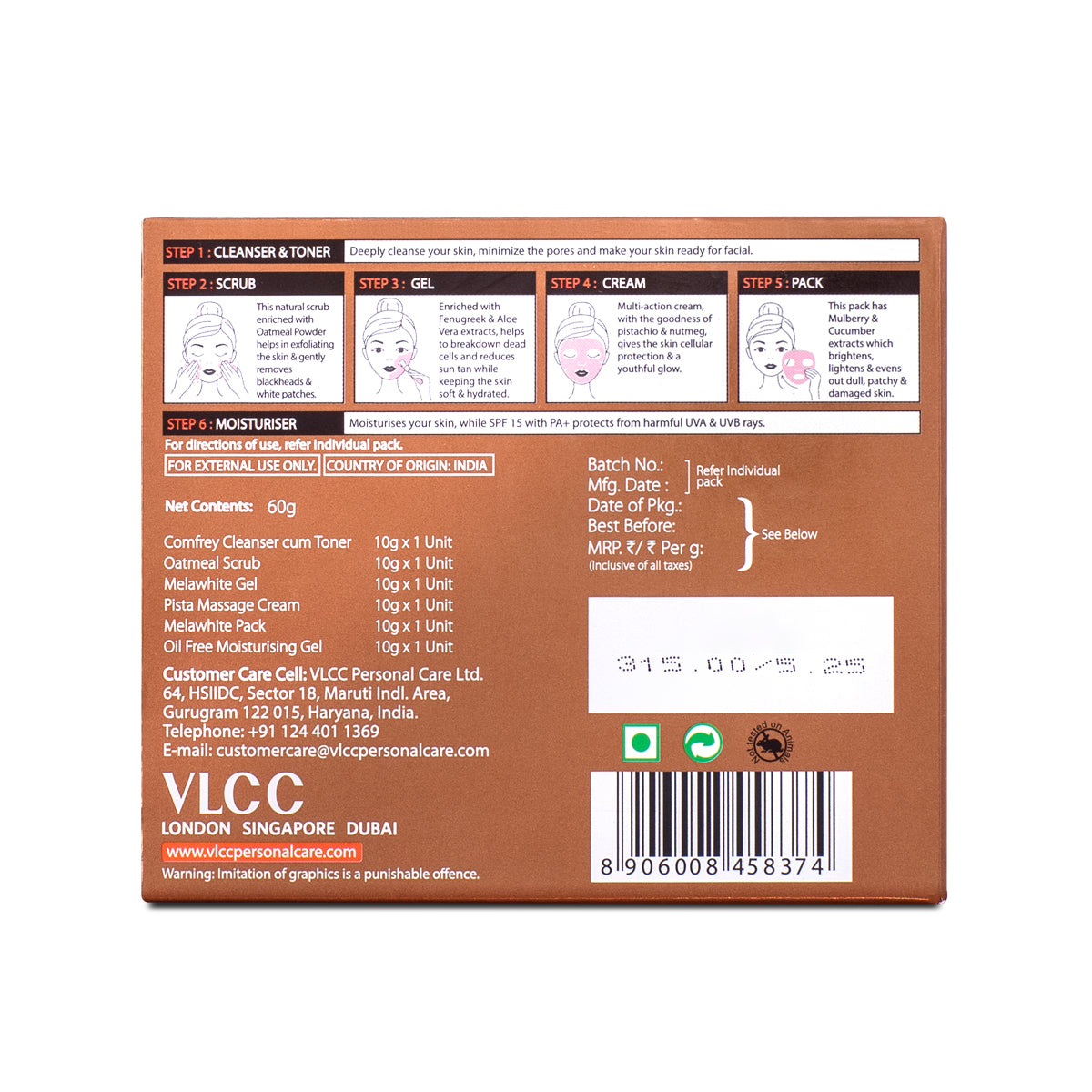 VLCC Anti Tan Facial Kit and Bright Glow Serum Facewash with Vitamin C and Mullberry Combo - Image 6 - Buy from Indicrest