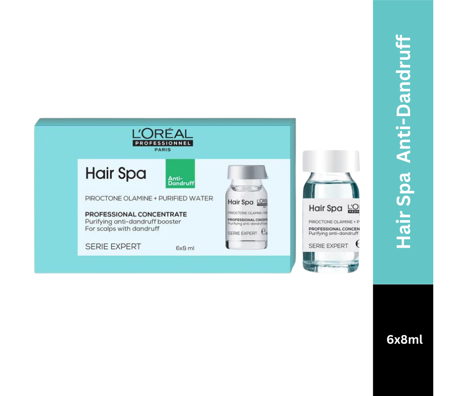 L’Oreal Professionnel Hair Spa Smoothing Creambath, 490g | Hair Spa Purifying Concentrate Anti-Dandruff 6×8ml Combo