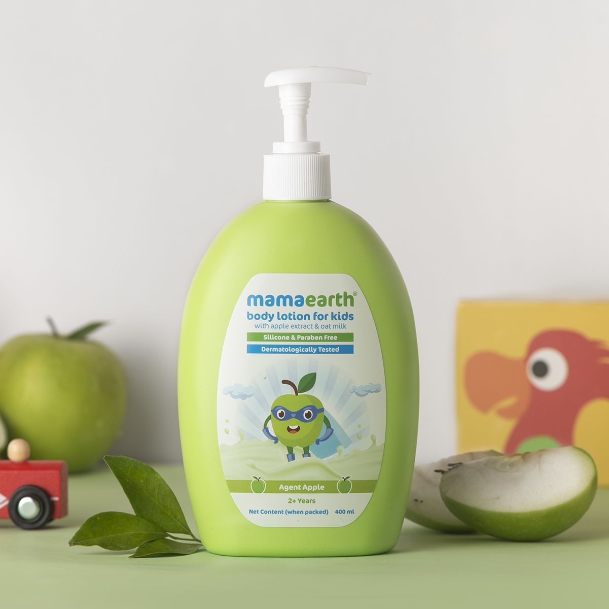 Mamaearth Agent Apple Body Lotion for Kids with Apple & Oat Milk, 400ml - Image 2 - Buy from Indicrest