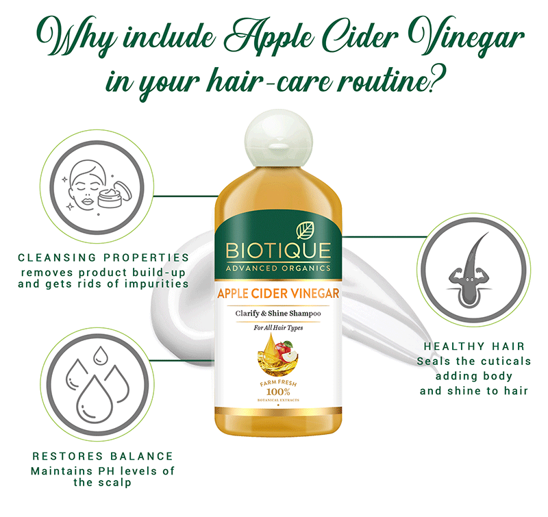 Biotique Apple Cider Vinegar Clarify & Shine Shampoo, 300ml - Image 8 - Buy from Indicrest