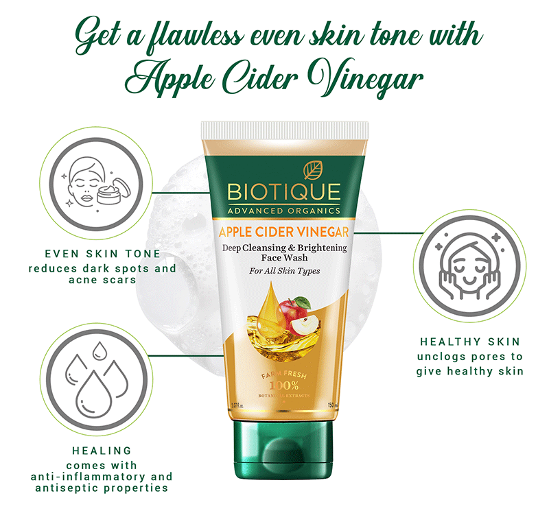 Biotique Apple Cider Vinegar face wash, 150ml - Image 8 - Buy from Indicrest