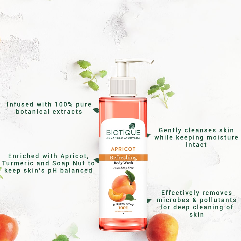 Biotique Apricot Refreshing Body Wash, 800ml - Image 2 - Buy from Indicrest