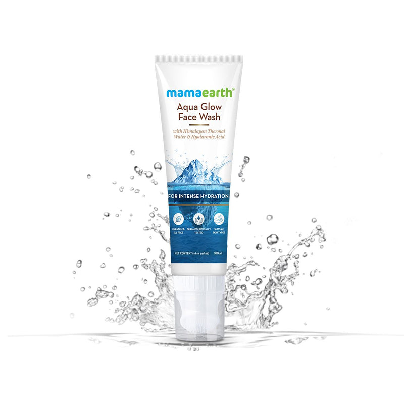 Mamaearth Aqua Glow Face Wash With Himalayan Thermal Water and Hyaluronic Acid for Intense Hydration, 100ml - Buy from Indicrest