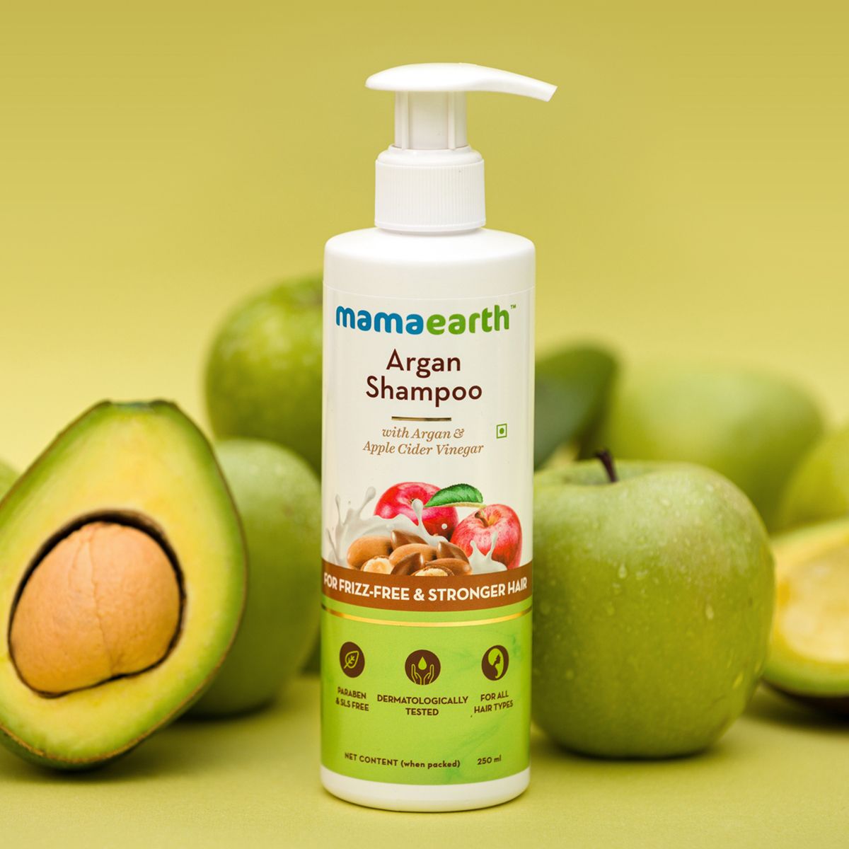 Mamaearth Argan Shampoo with Argan and Apple Cider Vinegar for Frizz-free and Stronger Hair, 250ml - Image 2 - Buy from Indicrest