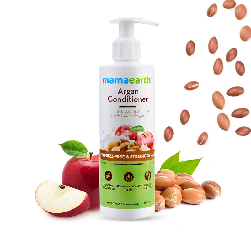 Mamaearth Argan Conditioner with Argan and Apple Cider Vinegar for Frizz-Free and Stronger Hair, 250ml - Buy from Indicrest