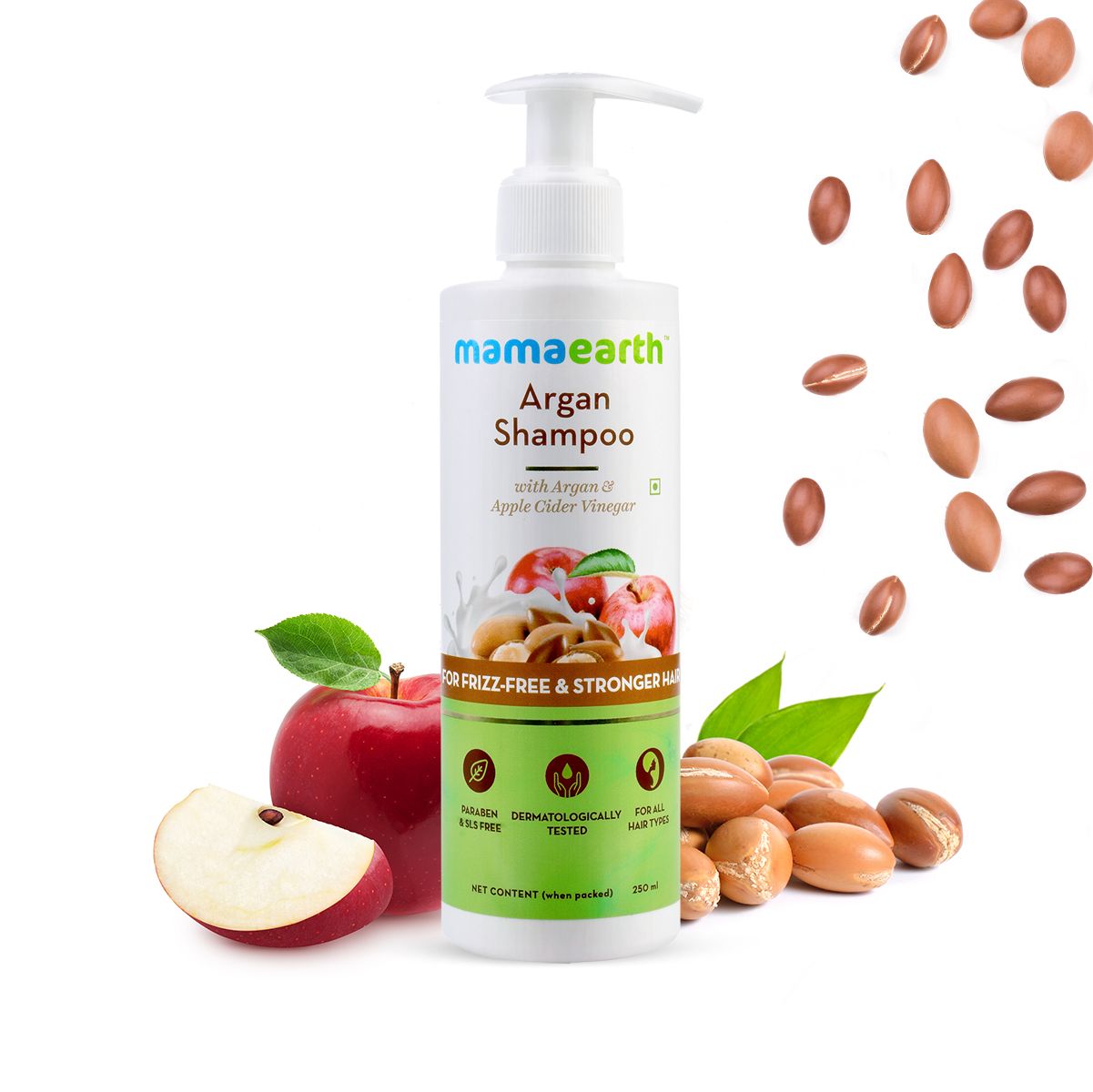 Mamaearth Argan Shampoo with Argan and Apple Cider Vinegar for Frizz-free and Stronger Hair, 250ml - Buy from Indicrest