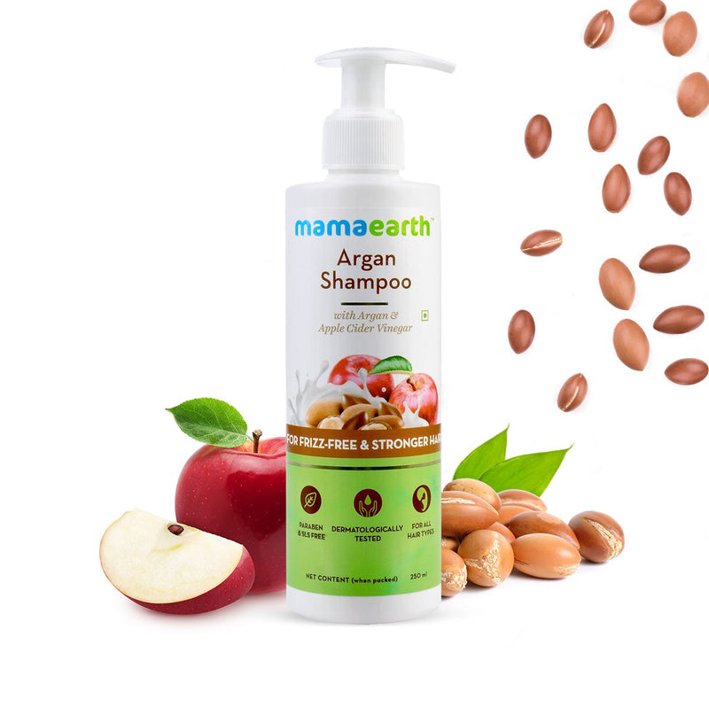 Mamaearth Argan Shampoo with Argan and Apple Cider Vinegar for Frizz-free and Stronger Hair, 250ml - Buy from Indicrest