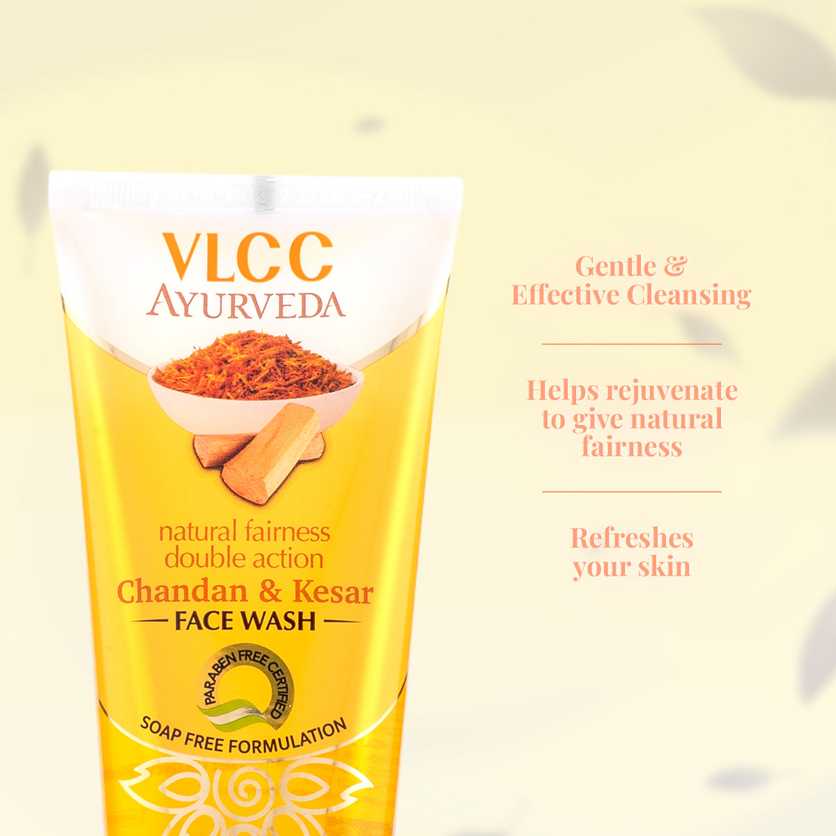 VLCC Ayurveda Natural Fairness Chandan and Kesar Face Wash - 100 ml - Image 3 - Buy from Indicrest