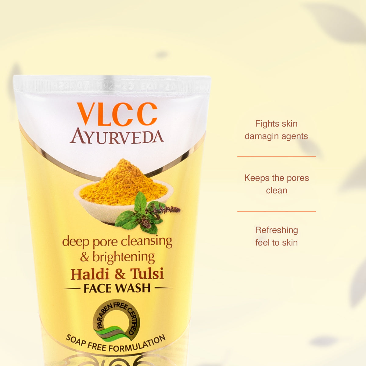 VLCC Ayurveda Deep Pore Cleansing Haldi and Tulsi Face Wash - 100 ml - Image 5 - Buy from Indicrest