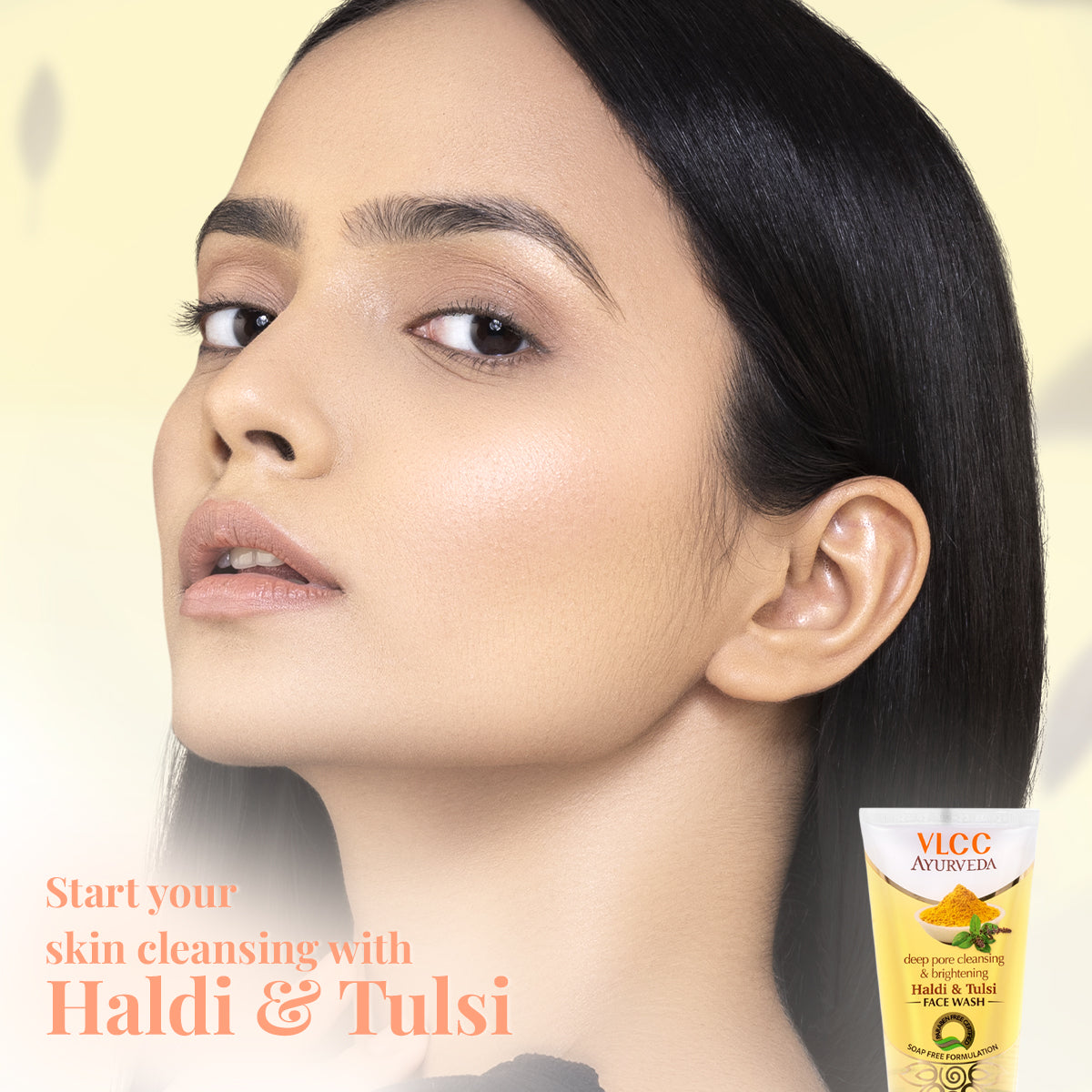 VLCC Ayurveda Deep Pore Cleansing Haldi and Tulsi Face Wash - 100 ml - Image 3 - Buy from Indicrest