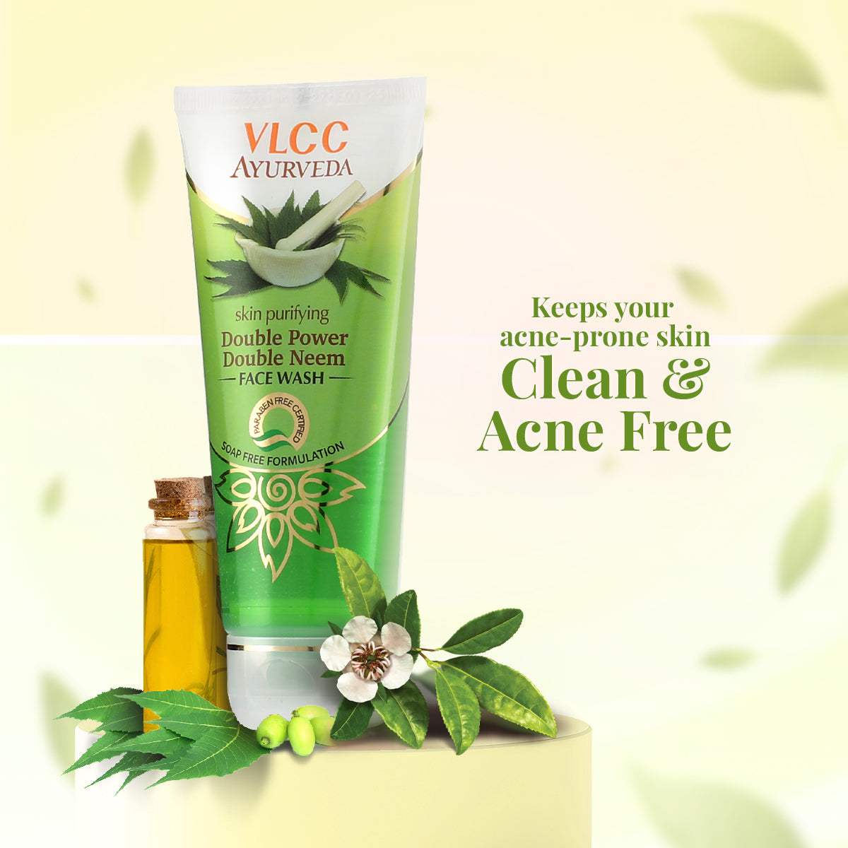 VLCC Ayurveda Skin Purifying Double Power Double Neem Face Wash - 100 ml - Image 2 - Buy from Indicrest
