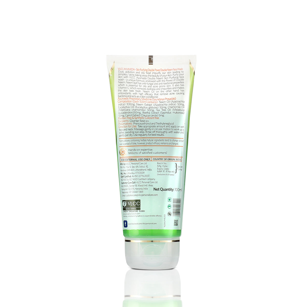 VLCC Ayurveda Skin Purifying Double Power Double Neem Face Wash - 100 ml - Image 6 - Buy from Indicrest