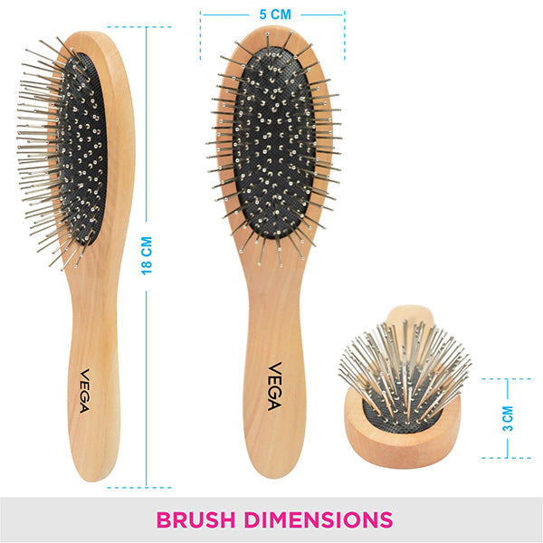 Vega Compact Wooden Hair brush - R2-CB