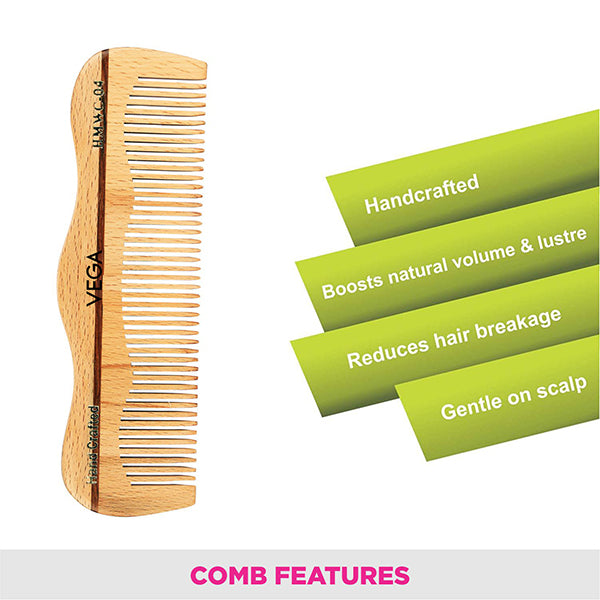 Vega Grooming Wooden Comb - HMWC-04