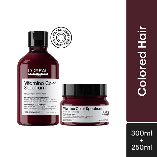 L'Oreal Professionnel Vitamino Color Spectrum Shampoo 300ml & Hair Mask 250ml Combo For Color Treated Hair Buy at Indicrest