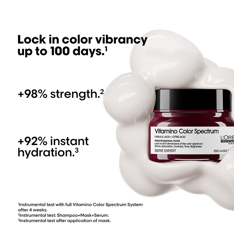 L'Oreal Professionnel Vitamino Color Spectrum Shampoo, Hair Mask & Glass Shine Serum Combo
(3pcs)9090